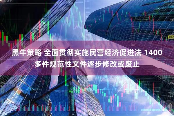 黑牛策略 全面贯彻实施民营经济促进法 1400多件规范性文件逐步修改或废止